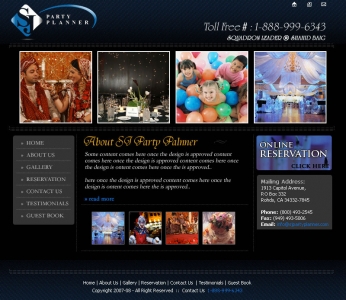 SJ Party Planner,Cheap Website Design, Website Designing, Designers, 5 Page Website, HTML Website, Website Template, Template Designing, One End Solution, Logo Design
