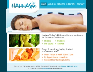 Hanna Spa,Cheap Website Design, Website Designing, Designers, 5 Page Website, HTML Website, Website Template, Template Designing, One End Solution, Logo Design
