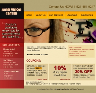 JullesVision Center,Cheap Website Design, Website Designing, Designers, 5 Page Website, HTML Website, Website Template, Template Designing, One End Solution, Logo Design