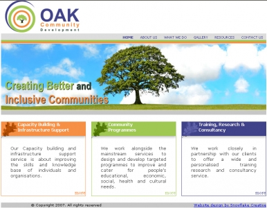 OAK Community Development,CMS Website, Database Website, Admin Driven Website, News System