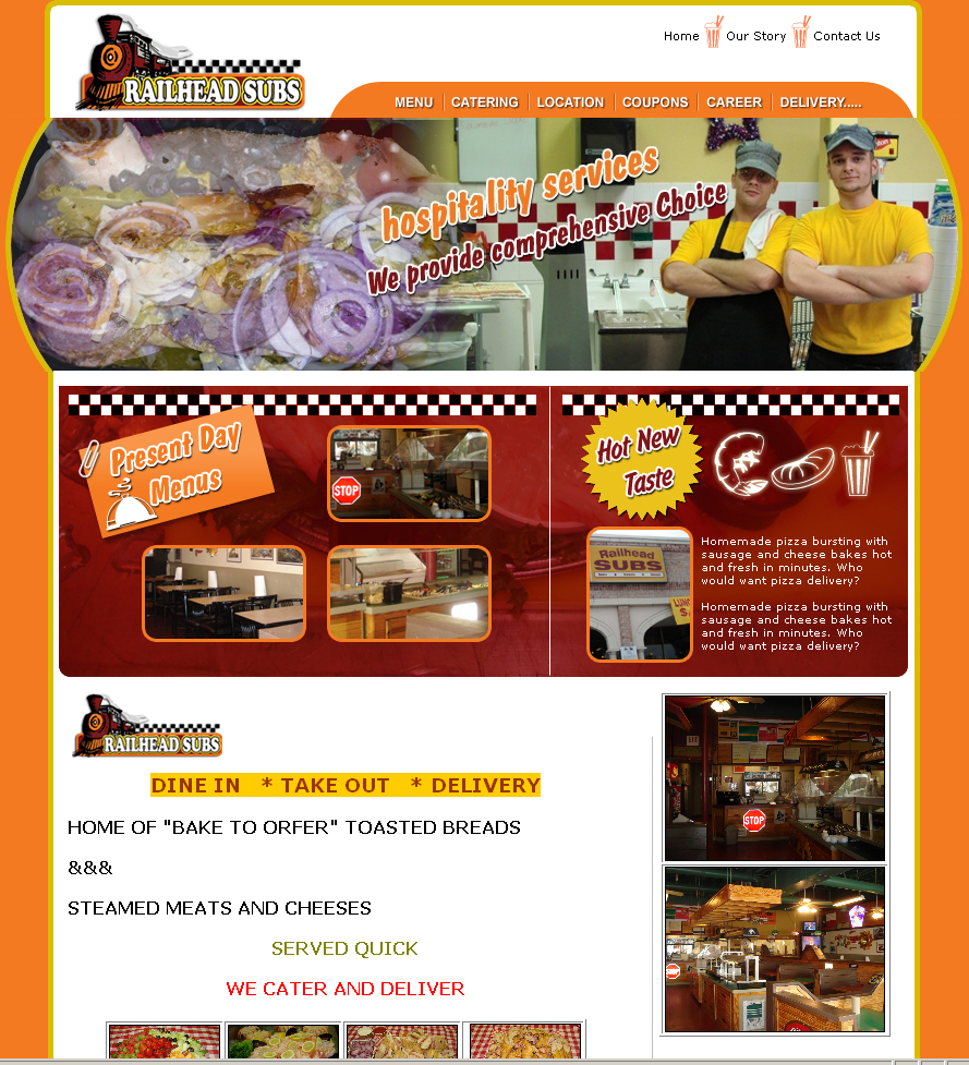 Railhead Subs,Cheap Website Design, Website Designing, Designers, 5 Page Website, HTML Website, Website Template, Template Designing, One End Solution, Logo Design