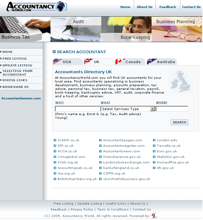 Accountancy World,Cheap Website Design, Website Designing, Designers, 5 Page Website, HTML Website, Website Template, Template Designing, One End Solution, Logo Design