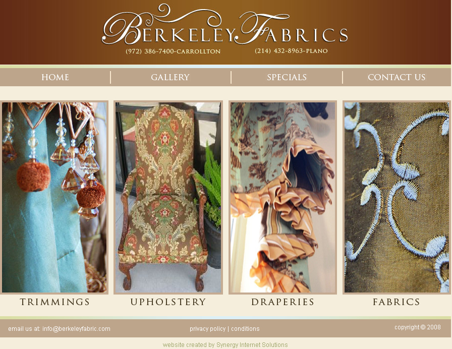 Bberkeley Fabric,CMS Website, Database Website, Admin Driven Website, News System