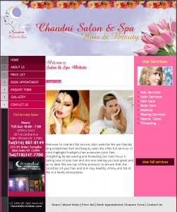 Chandni Salon & Spa,Cheap Website Design, Website Designing, Designers, 5 Page Website, HTML Website, Website Template, Template Designing, One End Solution, Logo Design