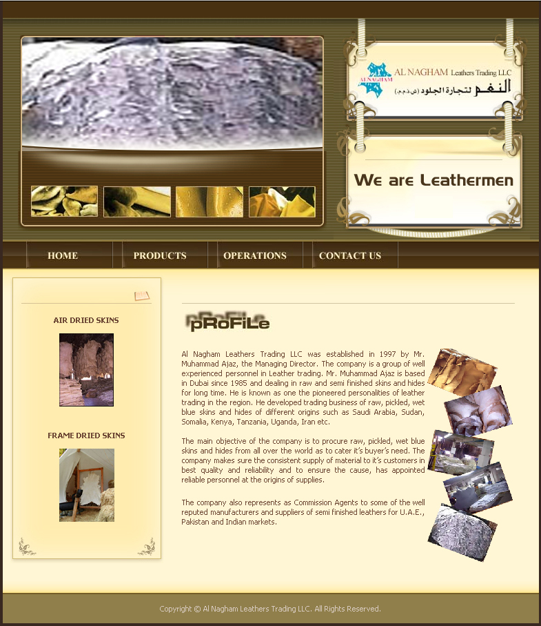 Alnagham Leathers,Cheap Website Design, Website Designing, Designers, 5 Page Website, HTML Website, Website Template, Template Designing, One End Solution, Logo Design
