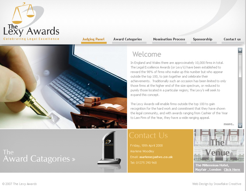 Lexy Awards,CMS Website, Database Website, Admin Driven Website, News System