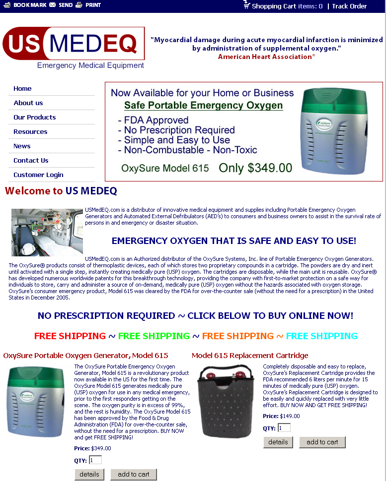 US Medeq,Online Shopping Cart, Customized Shopping System, Cheap Shopping Solution, FedEx Process, USPS Process, PayPal IPN, Autorize.Net, Cybersource Solution,